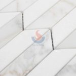 Thassos White Mixed Calacatta Gold Marble Trapezoid Mosaic For Kitchen Wall Tiles -