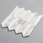 Thassos White Mixed Calacatta Gold Marble Trapezoid Mosaic For Kitchen Wall Tiles -
