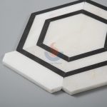 Hexagon Marble Mosaic Bathroom Floor Tile In Stock -