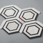 Hexagon Marble Mosaic Bathroom Floor Tile In Stock -