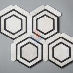 Hexagon Marble Mosaic Bathroom Floor Tile In Stock -