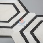 Hexagon Marble Mosaic Bathroom Floor Tile In Stock -