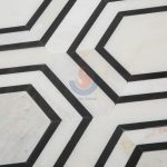 Hexagon Marble Mosaic Bathroom Floor Tile In Stock -
