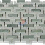 White And Green Marble Water Jet Bathroom Tile Design -