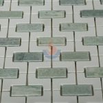 White And Green Marble Water Jet Bathroom Tile Design -