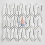 Carrara White With Thassos White Water Jet Mosaic Tile -