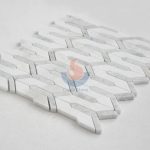 Carrara White With Thassos White Water Jet Mosaic Tile -