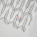 Carrara White With Thassos White Water Jet Mosaic Tile -