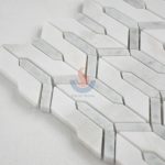 Carrara White With Thassos White Water Jet Mosaic Tile -