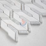 Carrara White With Thassos White Water Jet Mosaic Tile -