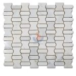 Oriental White Marble Water Jet Floor Mosaic Designs -