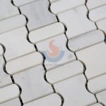 Oriental White Marble Water Jet Floor Mosaic Designs -