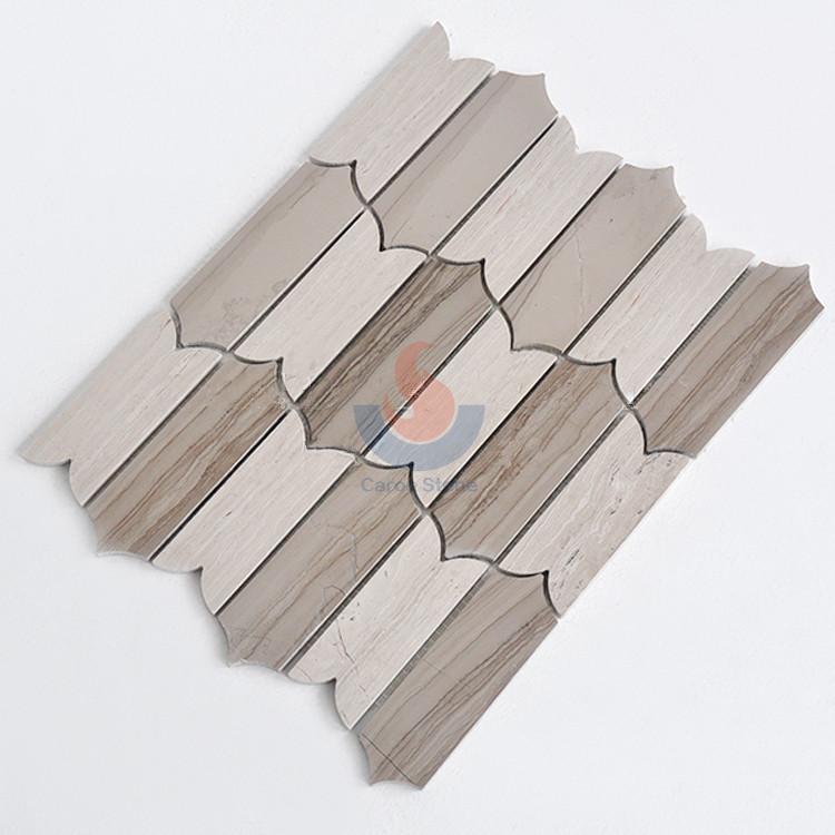 Chinese Athens Gray Marble Waterjet Mosaic Wall Tiles From Factory