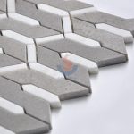 Irregular Cinderella And Crystal White Kitchen Backsplash Marble Mosaic Tiles -