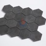 China Black Basalt Grey Volcanic Basalt 3 Inch Hexagon Mosaic Tile -