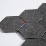 China Black Basalt Grey Volcanic Basalt 3 Inch Hexagon Mosaic Tile -