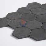 China Black Basalt Grey Volcanic Basalt 3 Inch Hexagon Mosaic Tile -
