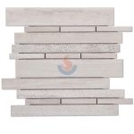 China Wood Grain White Marble Strip Mosaic -