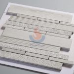 China Wood Grain White Marble Strip Mosaic -