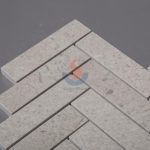 Cinderella Grey Marble 1X4 Herringbone Floor Mosaic Tiles -