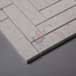 Cinderella Grey Marble 1X4 Herringbone Floor Mosaic Tiles -