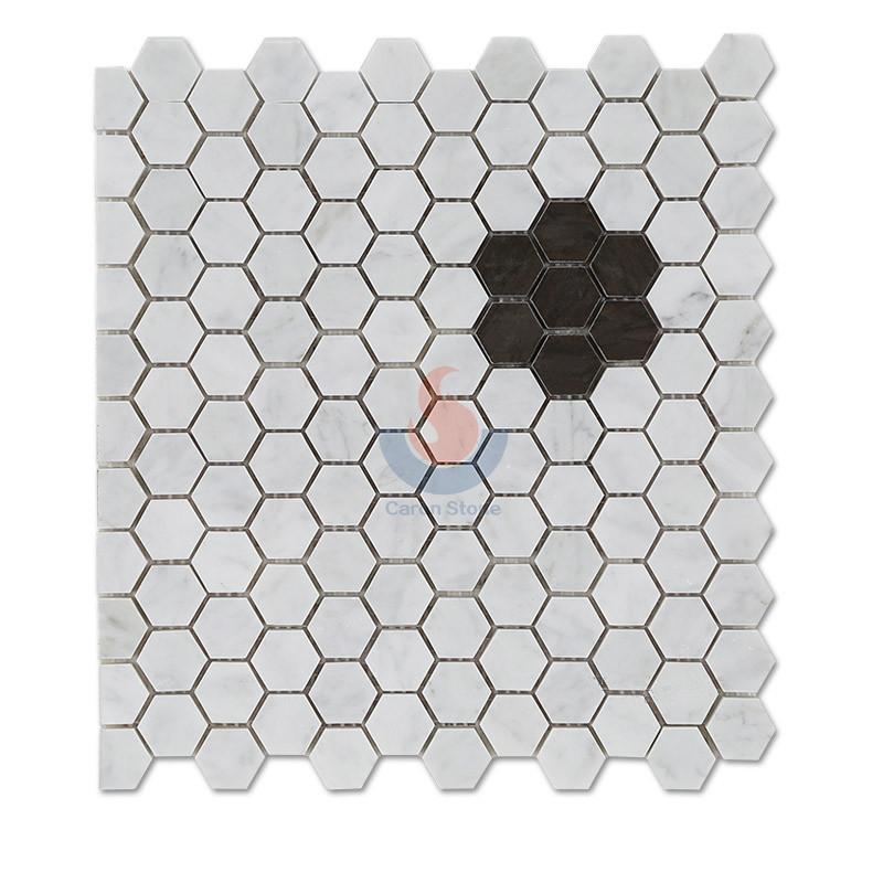 Carrara White Marble Hexagon Mosaic Tile