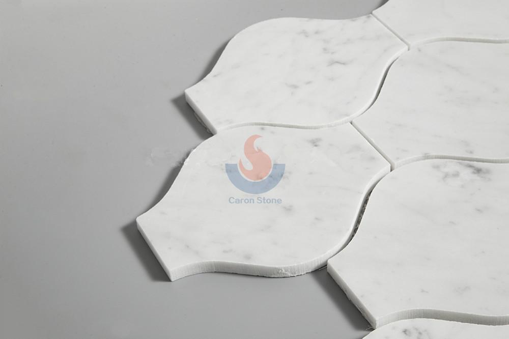Popular Design Carrara White Marble Arabesque Mosaic Tiles,Bianco Carrara Mosaic, Italian White Marble Mosaic, Italian White, Carrara White