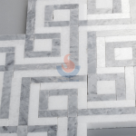 Natural White And Grey Marble Stone Mosaic Tiles For Kitchen Backsplash -