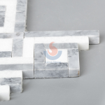 Natural White And Grey Marble Stone Mosaic Tiles For Kitchen Backsplash -
