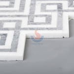 Natural White And Grey Marble Stone Mosaic Tiles For Kitchen Backsplash -