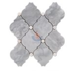 Gray Marble Arabesque Wall Tiles Mosaic With White Dots -
