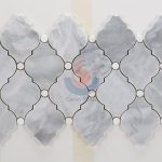 Gray Marble Arabesque Wall Tiles Mosaic With White Dots -