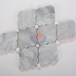 Gray Marble Arabesque Wall Tiles Mosaic With White Dots -