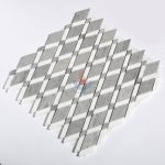 Chinese Blue Wood Vein Marble Rhombus With Thassos White Brick Mosaic Tile -