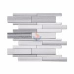 Marmara Equator White Marble Strip Mosaic Bathroom Tile -