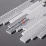 Marmara Equator White Marble Strip Mosaic Bathroom Tile -