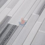 Marmara Equator White Marble Strip Mosaic Bathroom Tile -