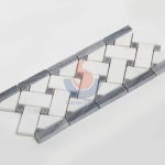 White Mixed Gray Basketweave Design Marble Mosaic Wall Border -