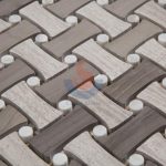 Wood Grain Marble Dogbone White Dots Backsplash Basketweave Mosaic Tile -