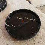 Black Marble Round Tray -