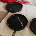 Black Marble Round Tray -