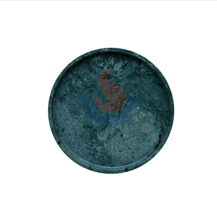 Dark Green marble round tray
