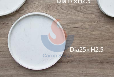 White marble round tray