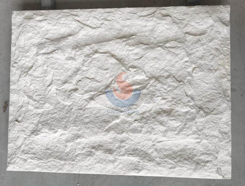 Split face white limestone wall cladding