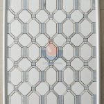 White And Light Blue Marble Waterjet Mosaic Tile -
