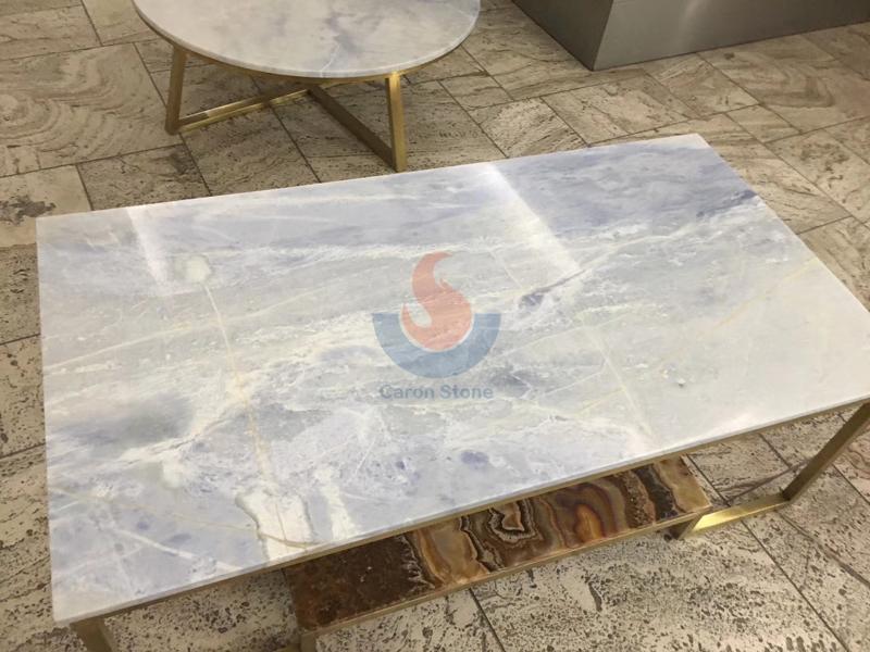 light blue marble table top