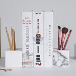 Marble Bookends With Pencil Holder -