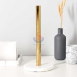White Marble Free Standing Paper Towel Holder -