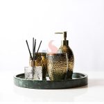 Round Green Marble Tray -