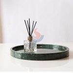 Round Green Marble Tray -